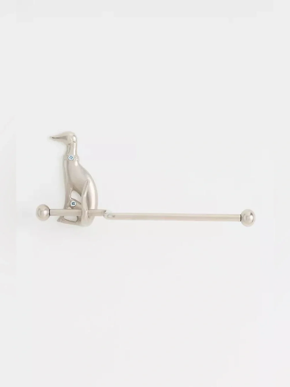 New Anthropologie Home Decor Silver Caine Dog Brass Toilet Paper Holder Hook